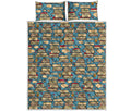 Pop Art Books Pattern Print Quilt Bed Set