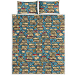 Pop Art Books Pattern Print Quilt Bed Set