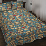 Pop Art Books Pattern Print Quilt Bed Set