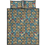 Pop Art Books Pattern Print Quilt Bed Set