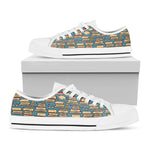 Pop Art Books Pattern Print White Low Top Shoes