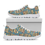 Pop Art Books Pattern Print White Sneakers