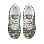 Pop Art Books Pattern Print White Sneakers