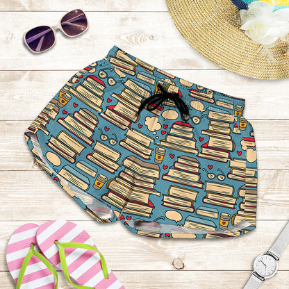 Pop Art Books Pattern Print Women's Shorts