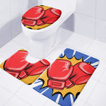 Pop Art Boxing Gloves Print 3 Piece Bath Mat Set