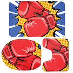 Pop Art Boxing Gloves Print 3 Piece Bath Mat Set