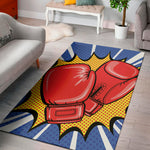 Pop Art Boxing Gloves Print Area Rug