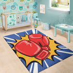 Pop Art Boxing Gloves Print Area Rug
