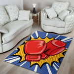 Pop Art Boxing Gloves Print Area Rug
