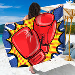 Pop Art Boxing Gloves Print Beach Sarong Wrap