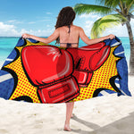 Pop Art Boxing Gloves Print Beach Sarong Wrap