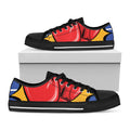 Pop Art Boxing Gloves Print Black Low Top Sneakers