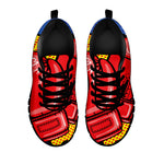 Pop Art Boxing Gloves Print Black Sneakers