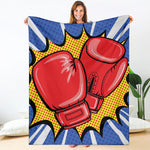 Pop Art Boxing Gloves Print Blanket