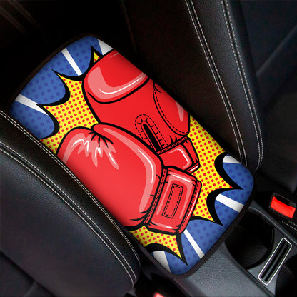 Pop Art Boxing Gloves Print Car Center Console Cover