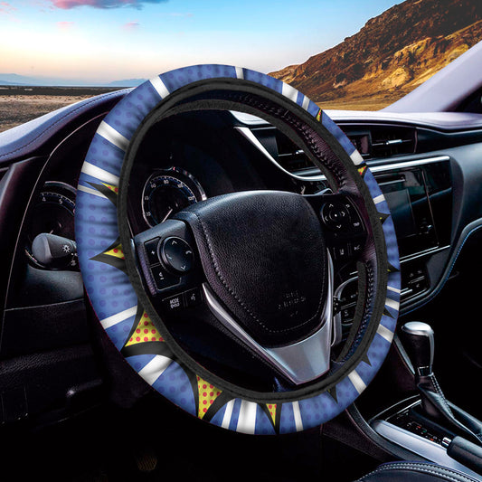 Pop Art Boxing Gloves Print Car Steering Wheel Cover