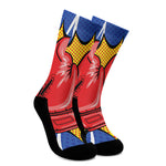Pop Art Boxing Gloves Print Crew Socks