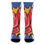 Pop Art Boxing Gloves Print Crew Socks