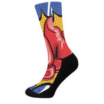 Pop Art Boxing Gloves Print Crew Socks