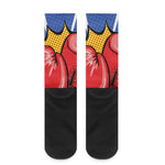 Pop Art Boxing Gloves Print Crew Socks