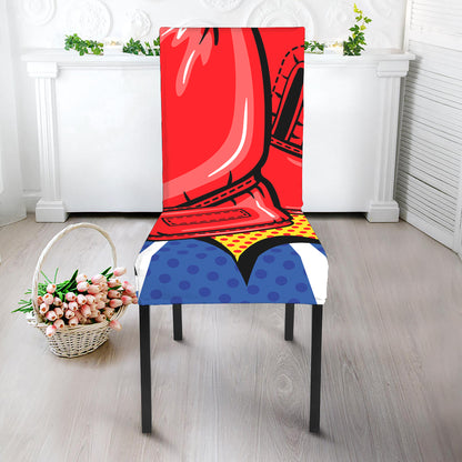 Pop Art Boxing Gloves Print Dining Chair Slipcover