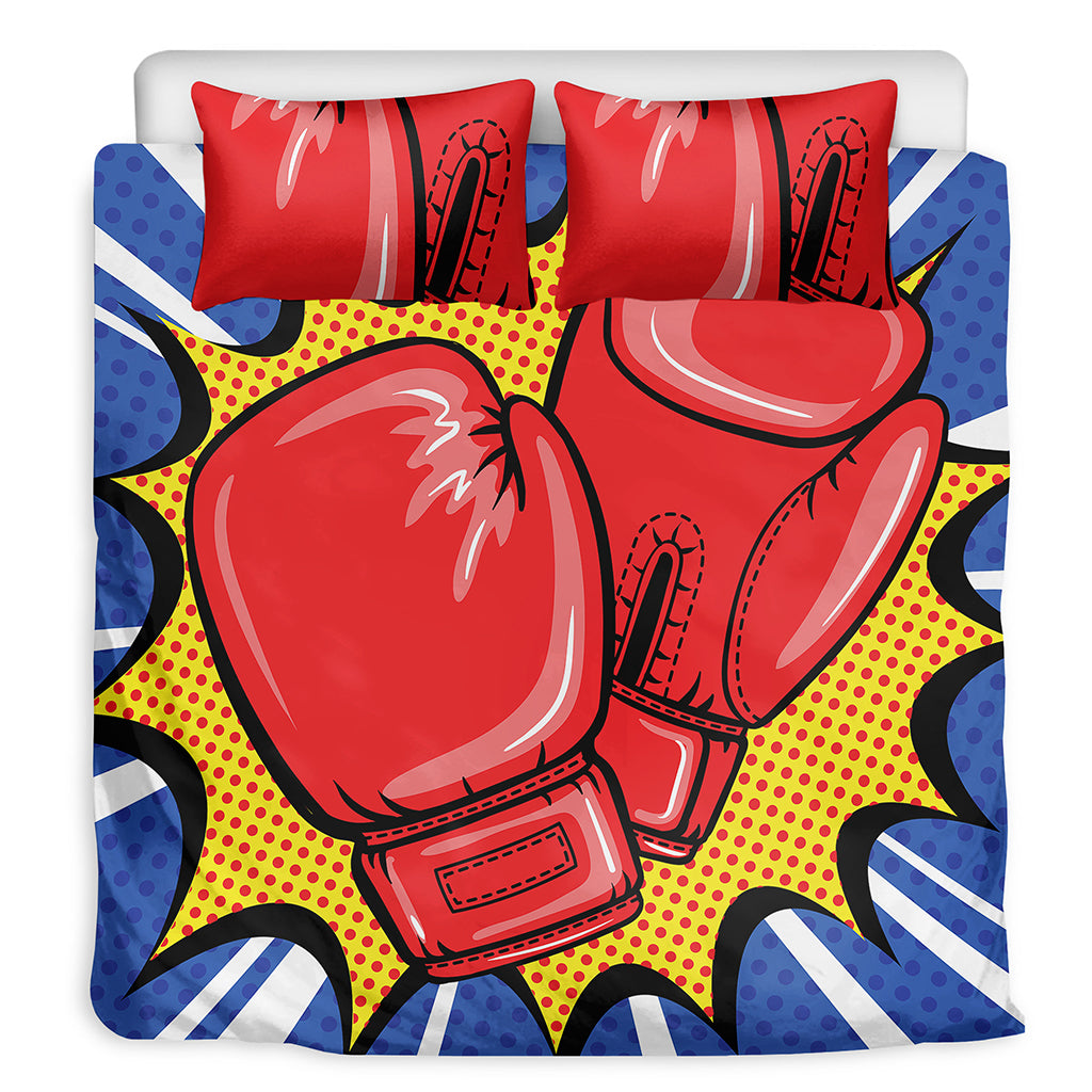Pop Art Boxing Gloves Print Duvet Cover Bedding Set