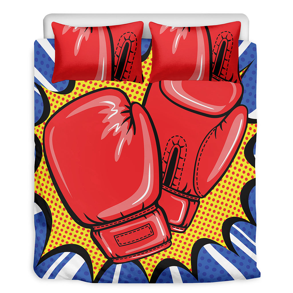 Pop Art Boxing Gloves Print Duvet Cover Bedding Set