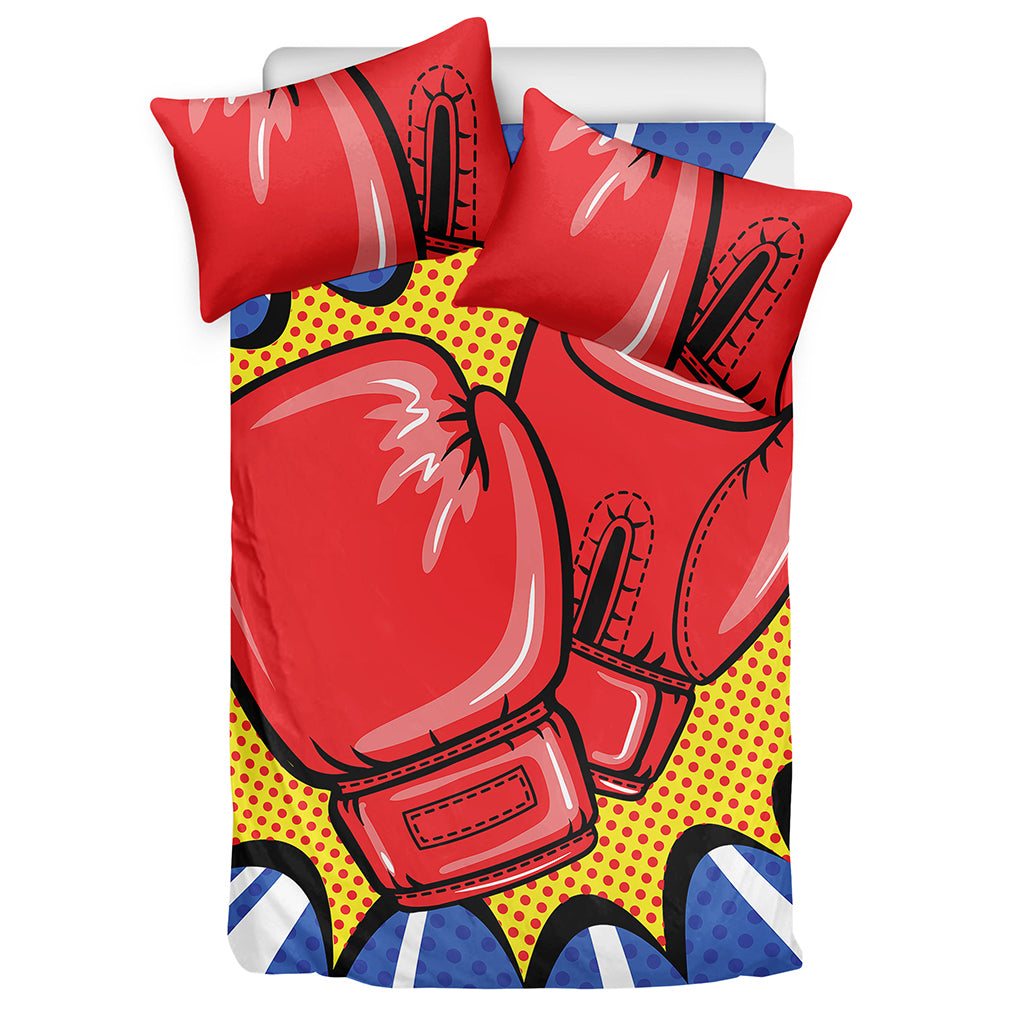 Pop Art Boxing Gloves Print Duvet Cover Bedding Set
