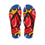 Pop Art Boxing Gloves Print Flip Flops