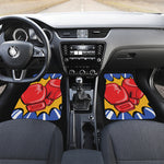 Pop Art Boxing Gloves Print Front and Back Car Floor Mats