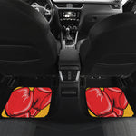 Pop Art Boxing Gloves Print Front and Back Car Floor Mats