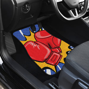Pop Art Boxing Gloves Print Front and Back Car Floor Mats