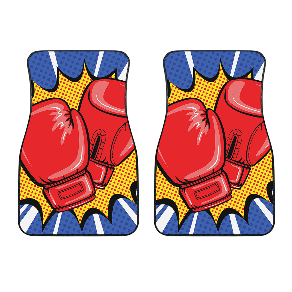 Pop Art Boxing Gloves Print Front Car Floor Mats