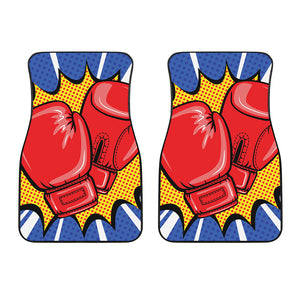 Pop Art Boxing Gloves Print Front Car Floor Mats