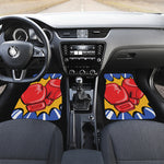 Pop Art Boxing Gloves Print Front Car Floor Mats