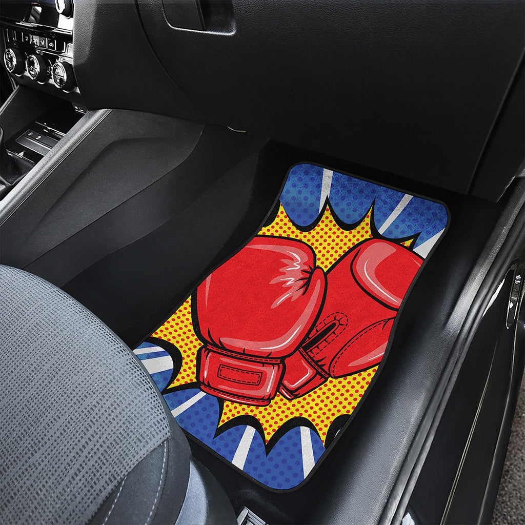 Pop Art Boxing Gloves Print Front Car Floor Mats