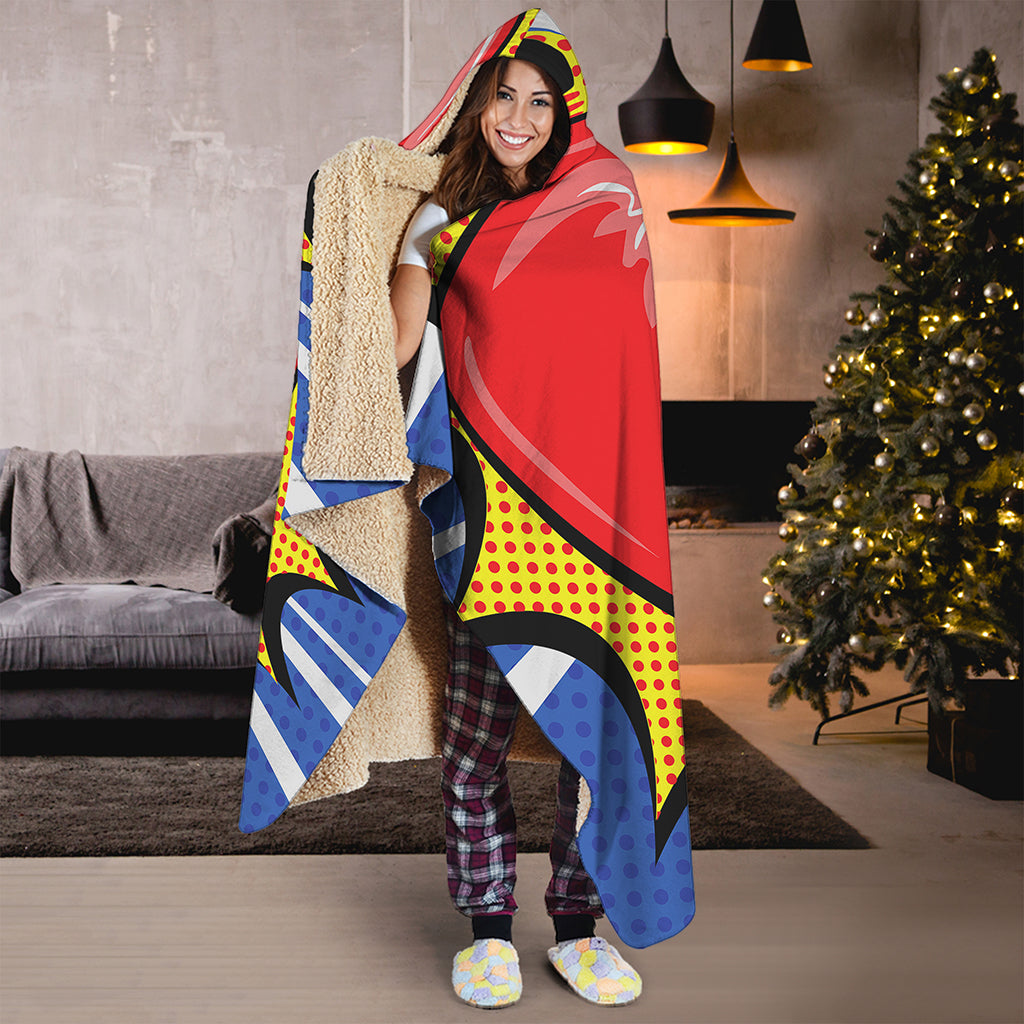 Pop Art Boxing Gloves Print Hooded Blanket