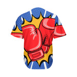 Pop Art Boxing Gloves Print Men's Baseball Jersey