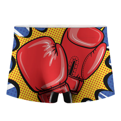 Pop Art Boxing Gloves Print Men's Boxer Briefs