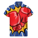 Pop Art Boxing Gloves Print Men's Short Sleeve Shirt
