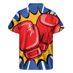 Pop Art Boxing Gloves Print Men's Short Sleeve Shirt