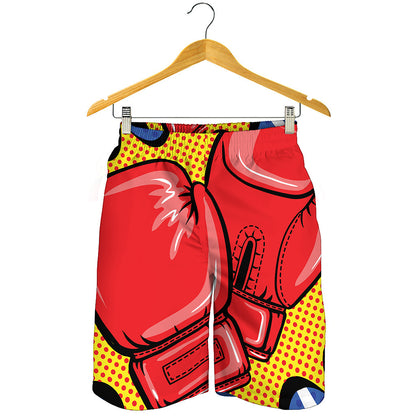 Pop Art Boxing Gloves Print Men's Shorts
