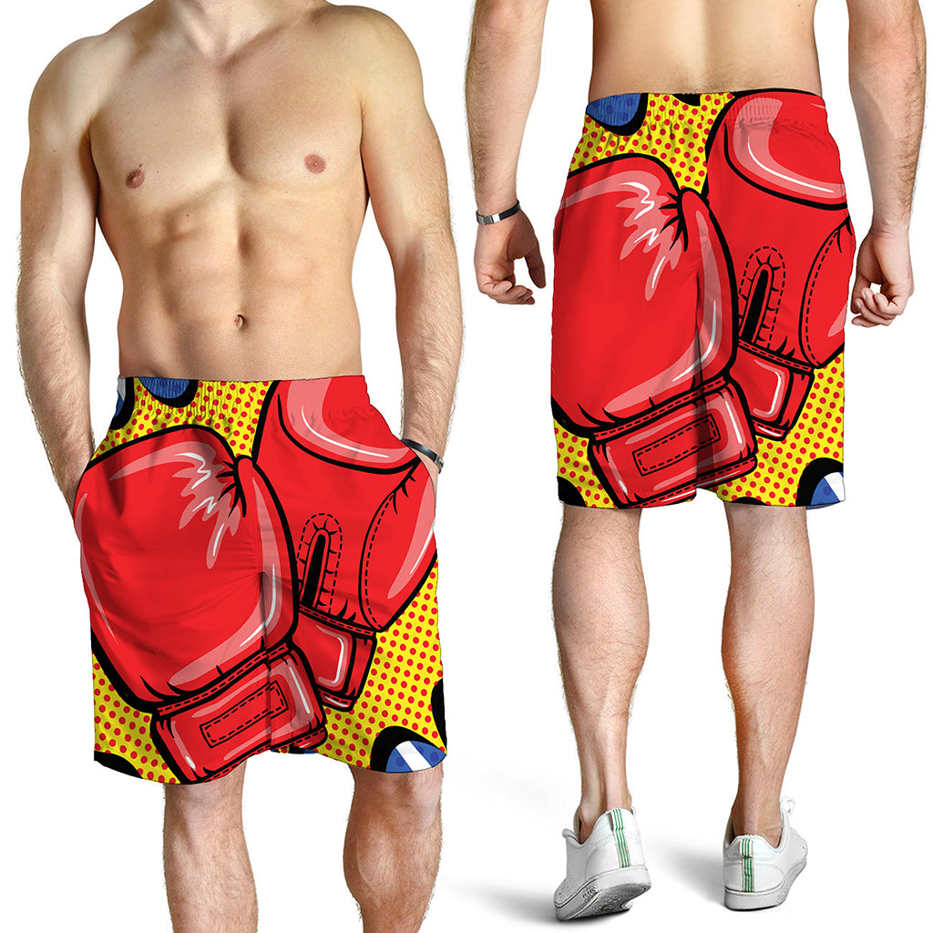 Pop Art Boxing Gloves Print Men's Shorts