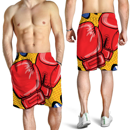 Pop Art Boxing Gloves Print Men's Shorts
