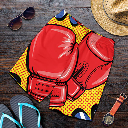 Pop Art Boxing Gloves Print Men's Shorts