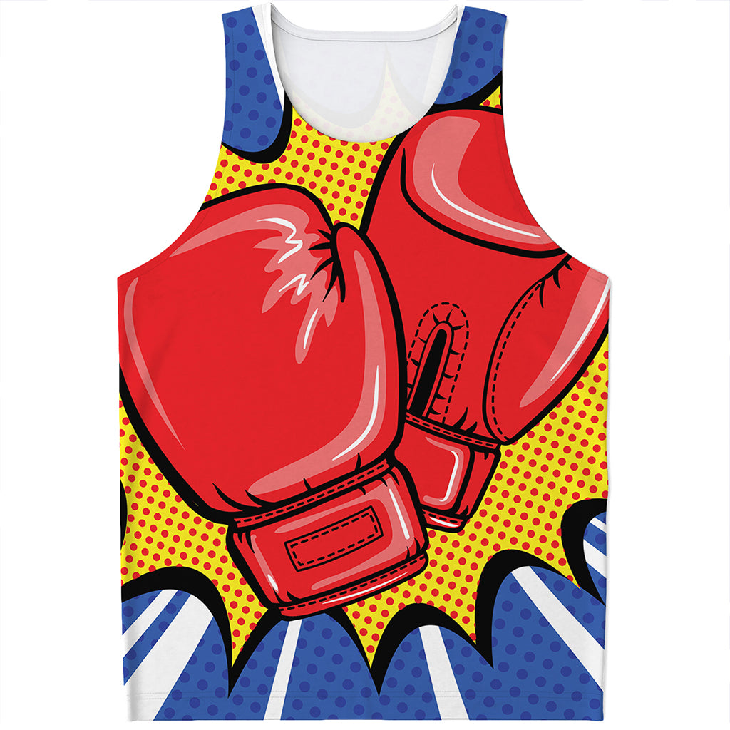 Pop Art Boxing Gloves Print Men's Tank Top