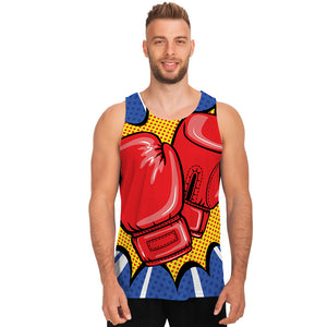 Pop Art Boxing Gloves Print Men's Tank Top