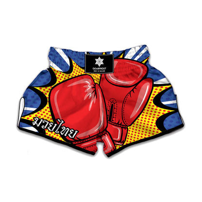 Pop Art Boxing Gloves Print Muay Thai Boxing Shorts
