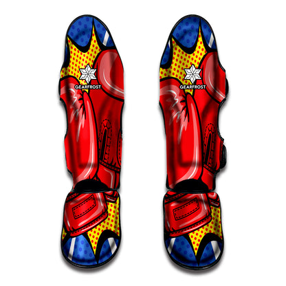Pop Art Boxing Gloves Print Muay Thai Shin Guard