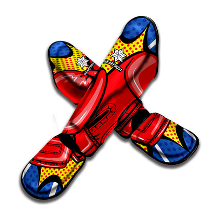 Pop Art Boxing Gloves Print Muay Thai Shin Guard